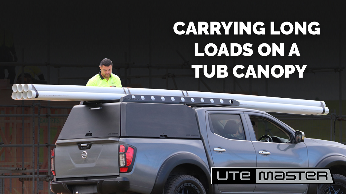 Carrying long loads on a tub canopy