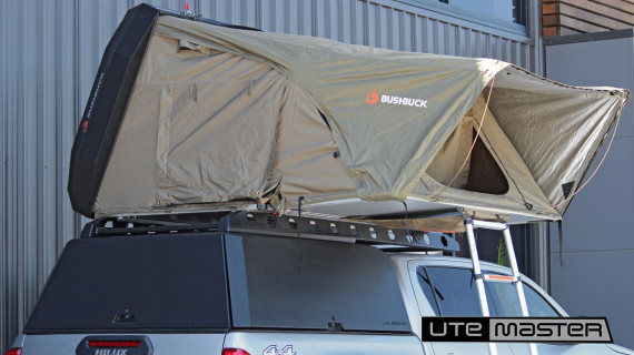 Roof Top Tent Mounted to Utemaster Centurion Ute Canopy Toyota Hilux 4x4 AUS