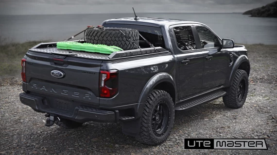 Utemaster Load Lid Hard Lid to suit Next Gen Ranger Sport Wildtrak Raptor Ford 2022 Adventure Gear Side Rails