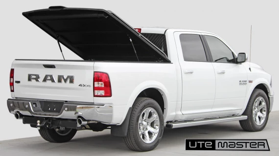 Utemaster Load Lid to suit Dodge Ram 1500 Hard Lid Black with Cast Side Rails Tough Open