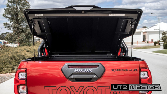 Utemaster Load Lid to suit Toyota Hilux Rugged X Sports Bar Ute hard Lid Cover red